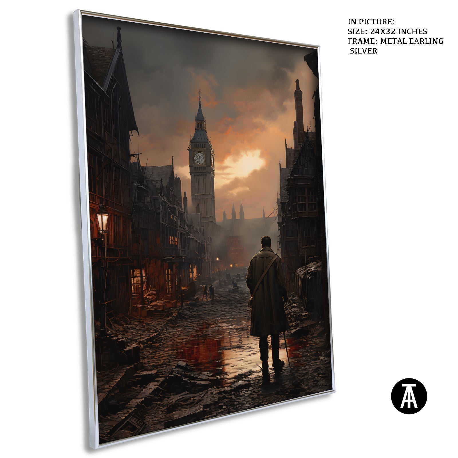 Artwork in Metal Earling Silver Frame