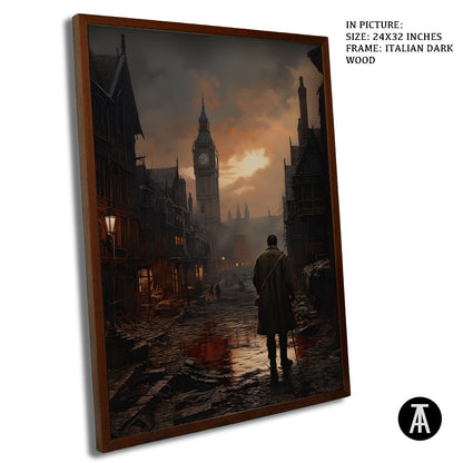 Artwork in Dark Wood Frame
