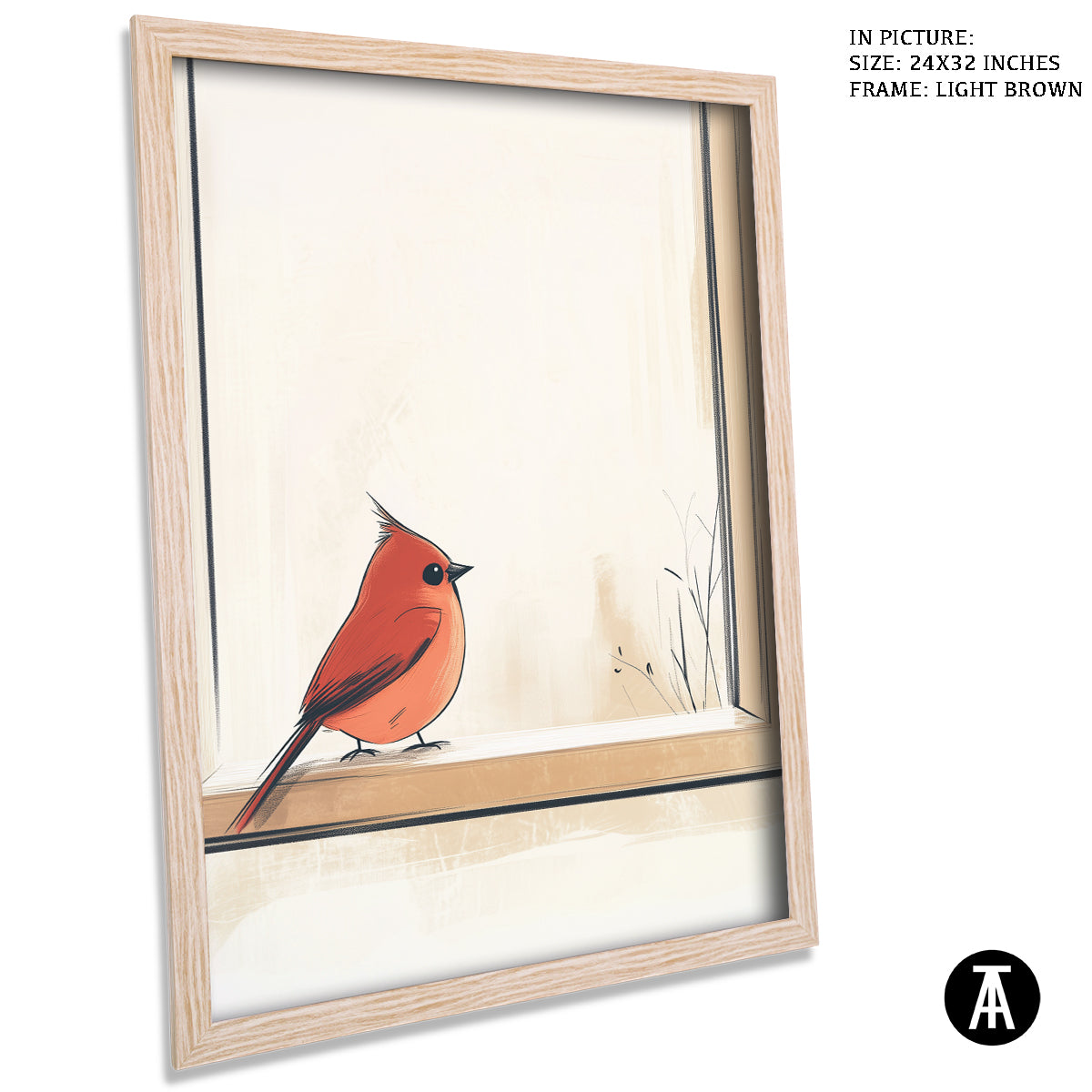 Artwork in Dark Brown Frame