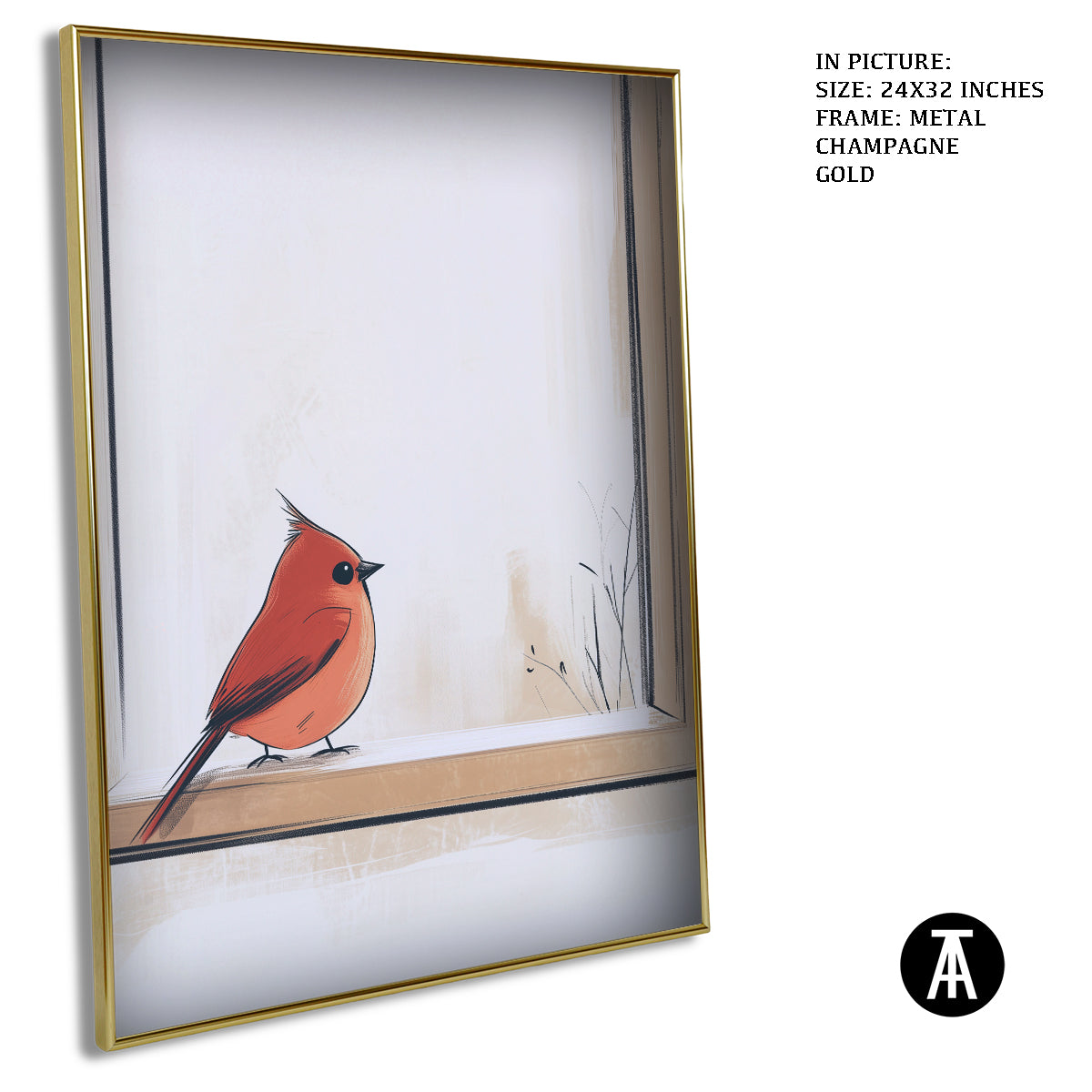 Artwork in Light Brown Frame