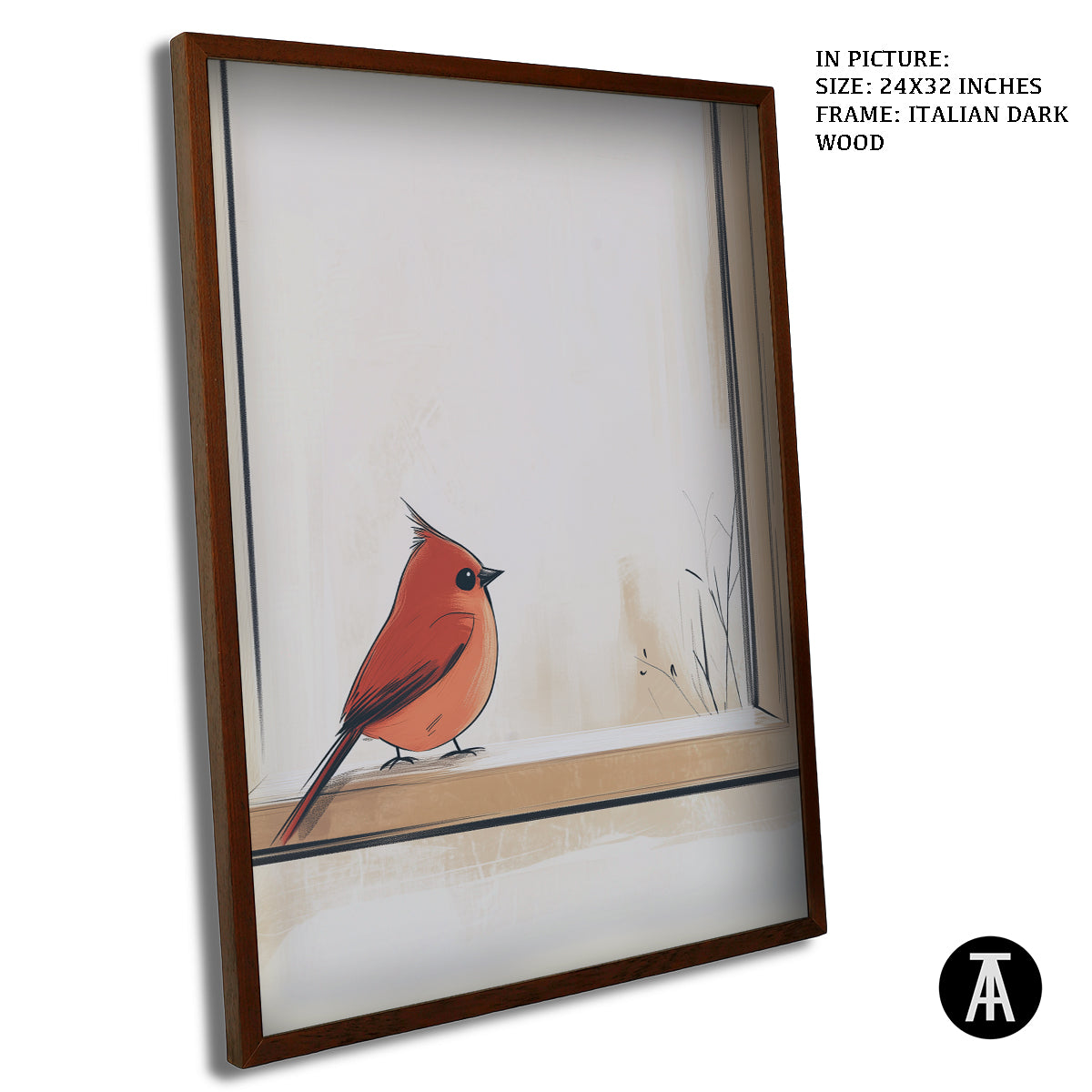 Artwork in Dark Wood Frame