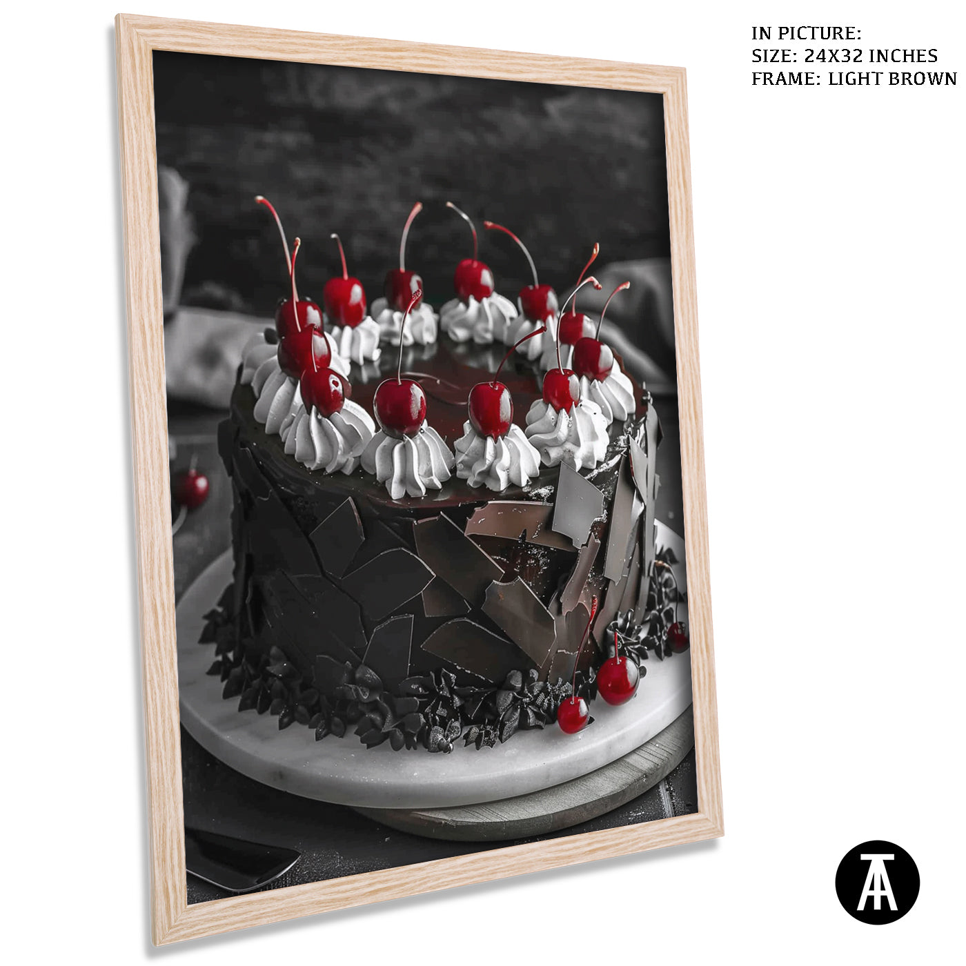 Artwork in Dark Brown Frame