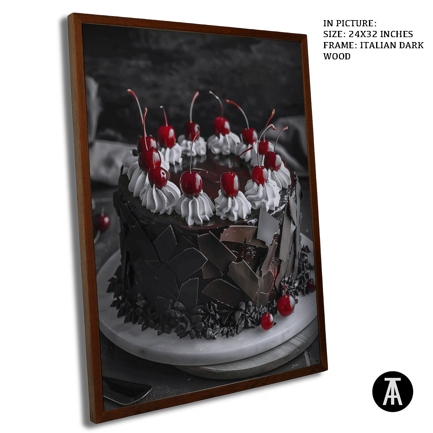 Artwork in Dark Wood Frame