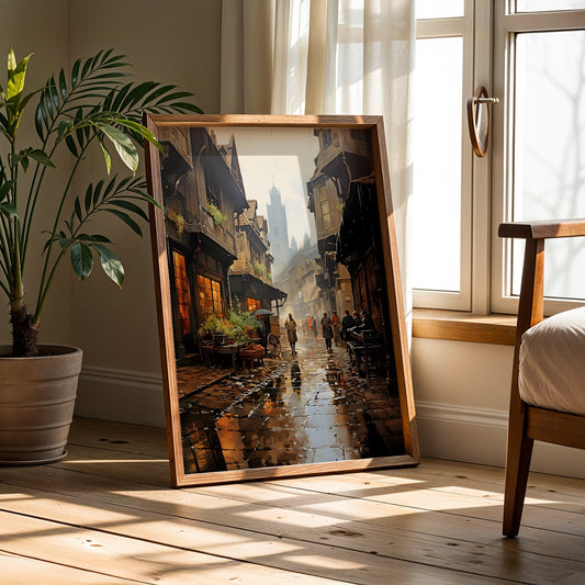 Vintage London Painting in a Lifestyle Setting