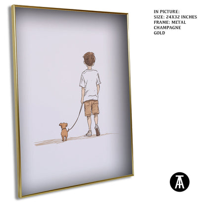 Artwork in Light Brown Frame