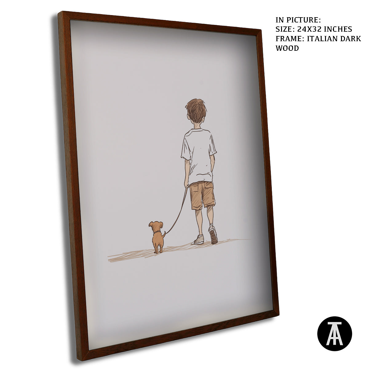 Artwork in Dark Wood Frame