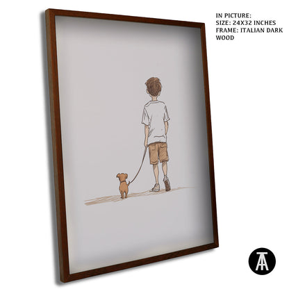 Artwork in Dark Wood Frame