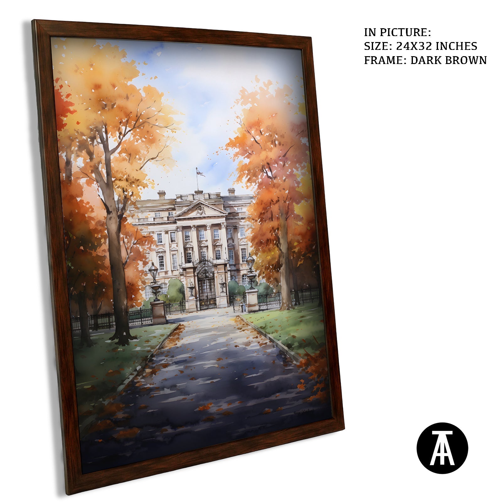 Artwork in Dark Brown Frame