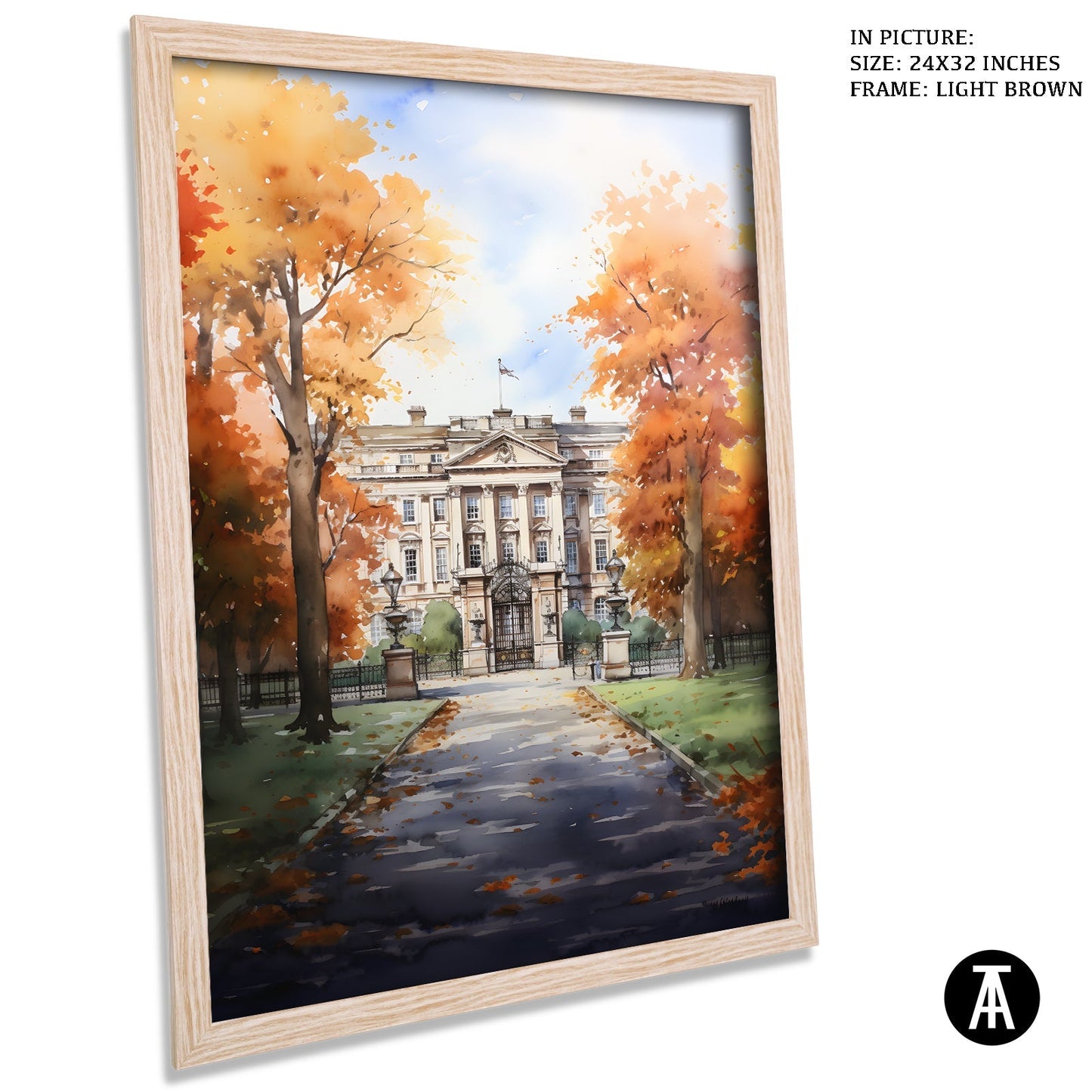 Artwork in Light Brown Frame