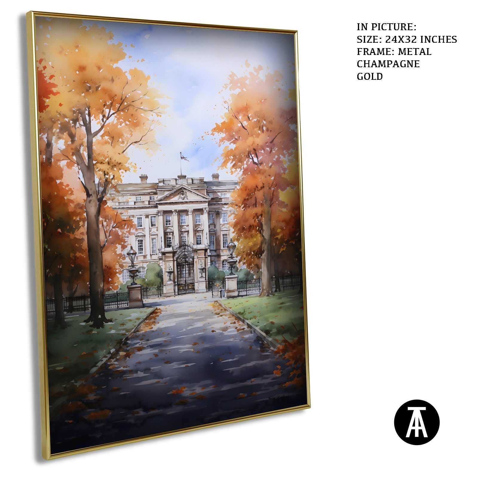 Artwork in Metal Champagne Gold Frame