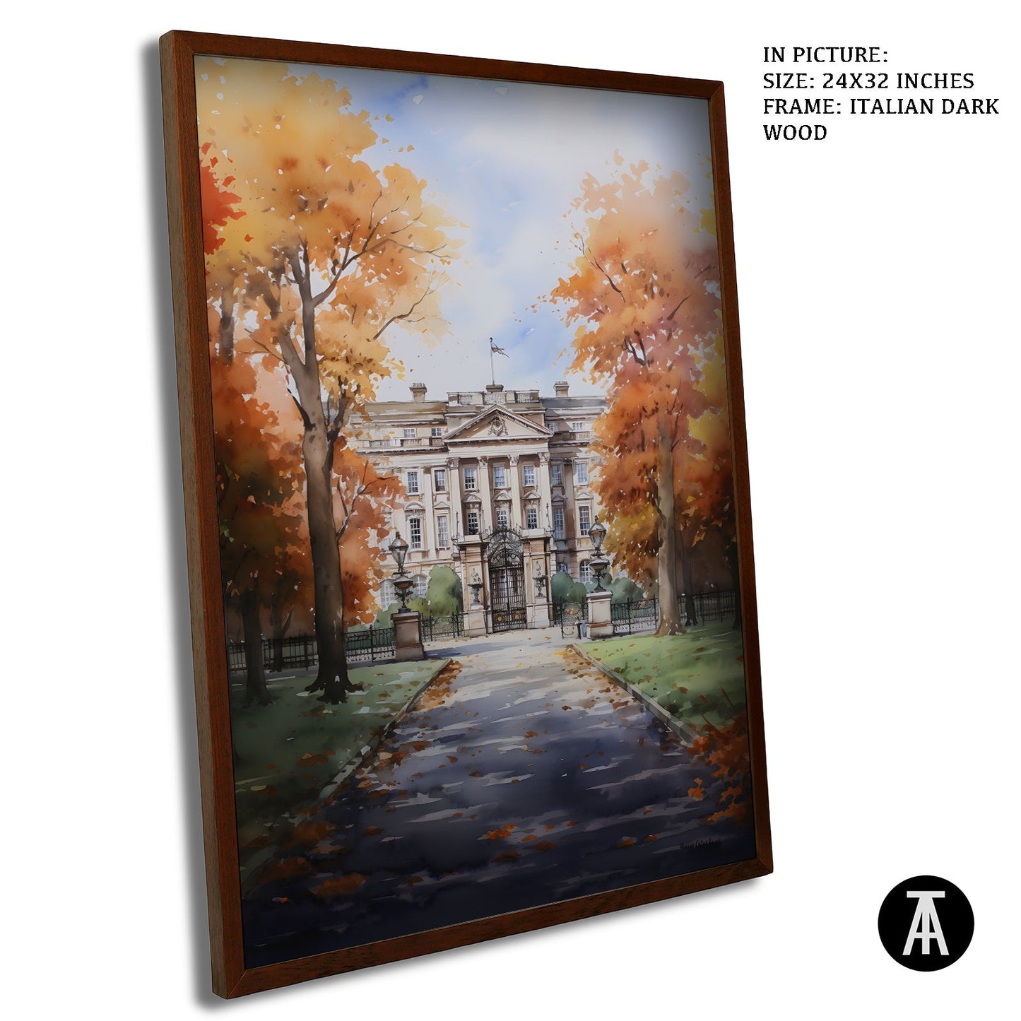 Artwork in Dark Wood Frame