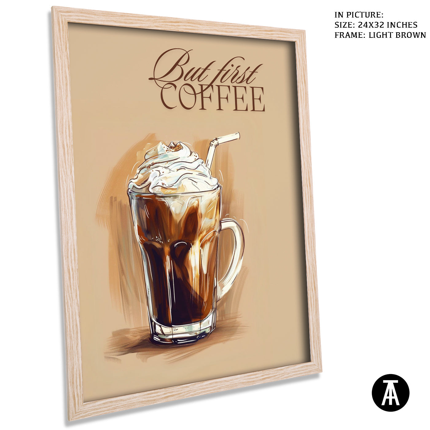 Artwork in Dark Brown Frame