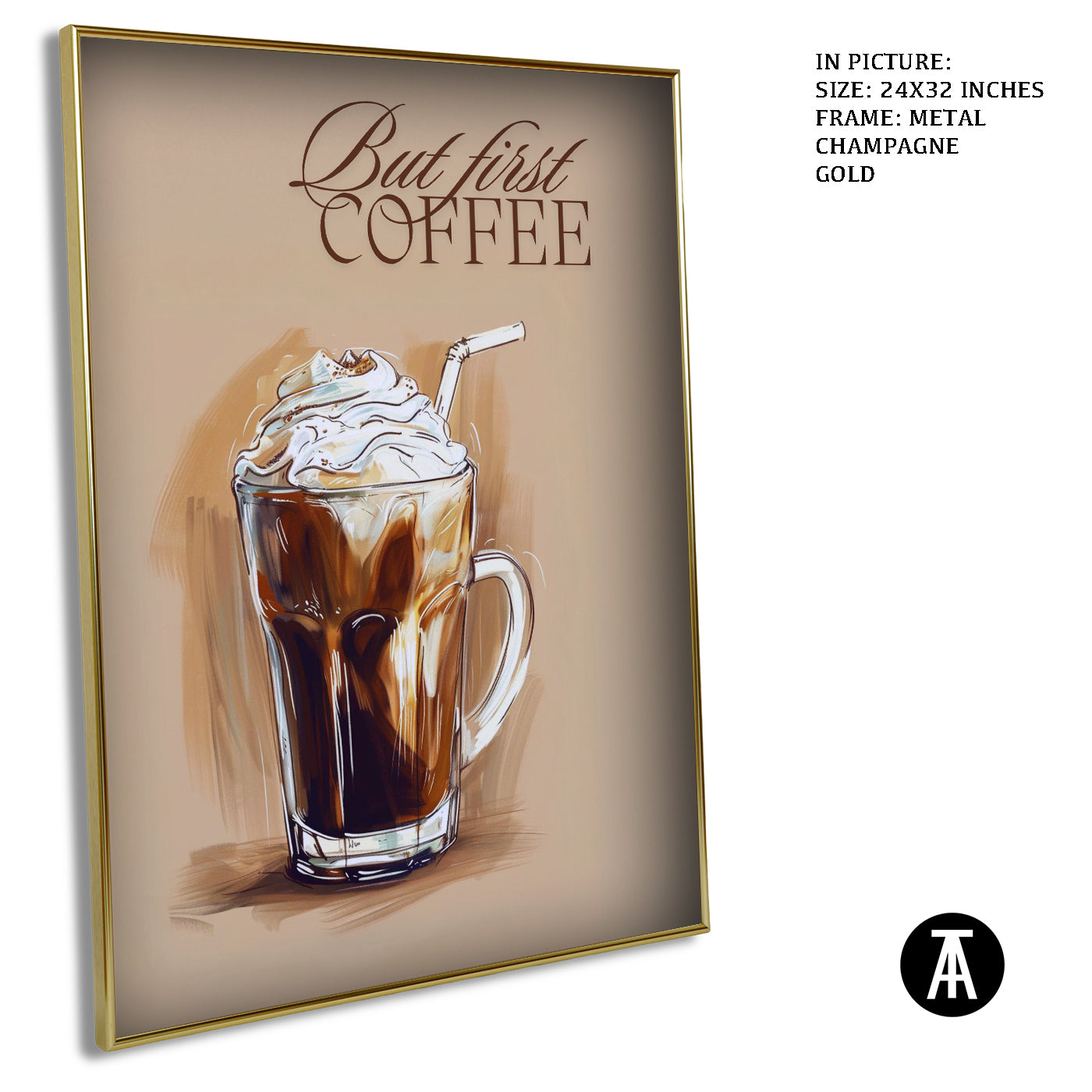 Artwork in Light Brown Frame