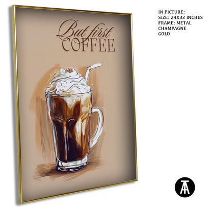 Artwork in Light Brown Frame