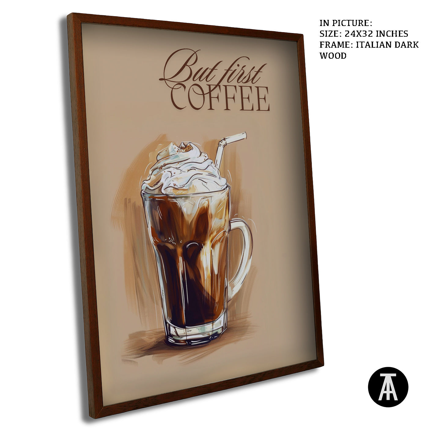 Artwork in Dark Wood Frame