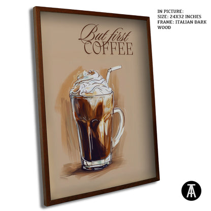 Artwork in Dark Wood Frame