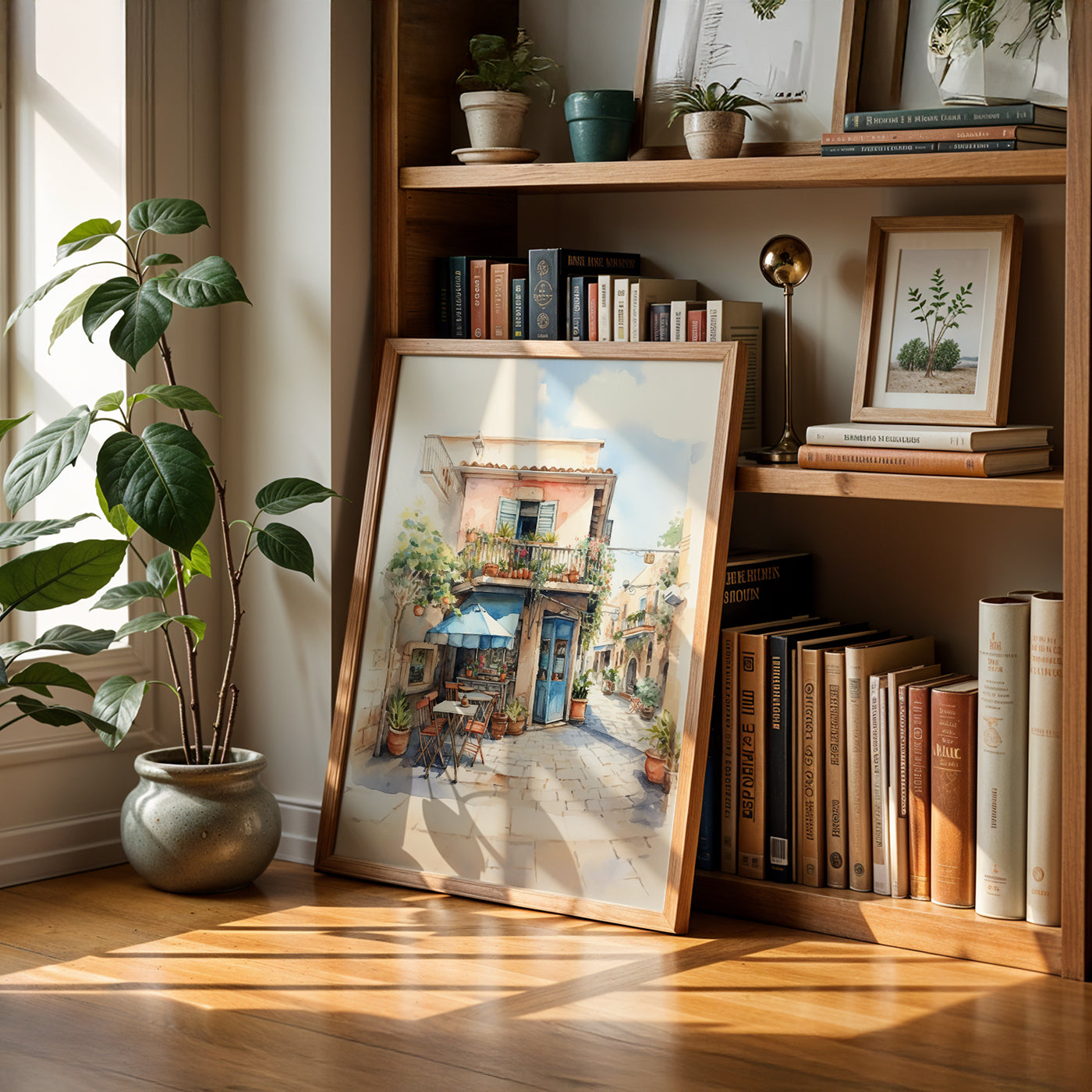 Cafe Art Painting in a Lifestyle Setting