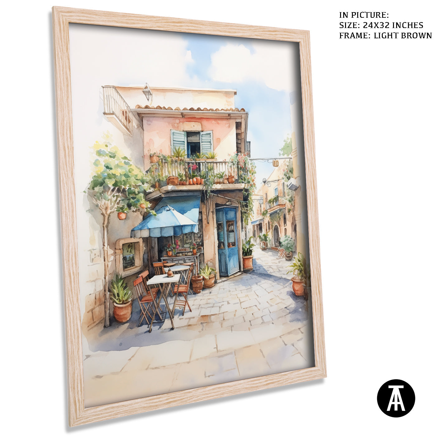 Artwork in Dark Brown Frame