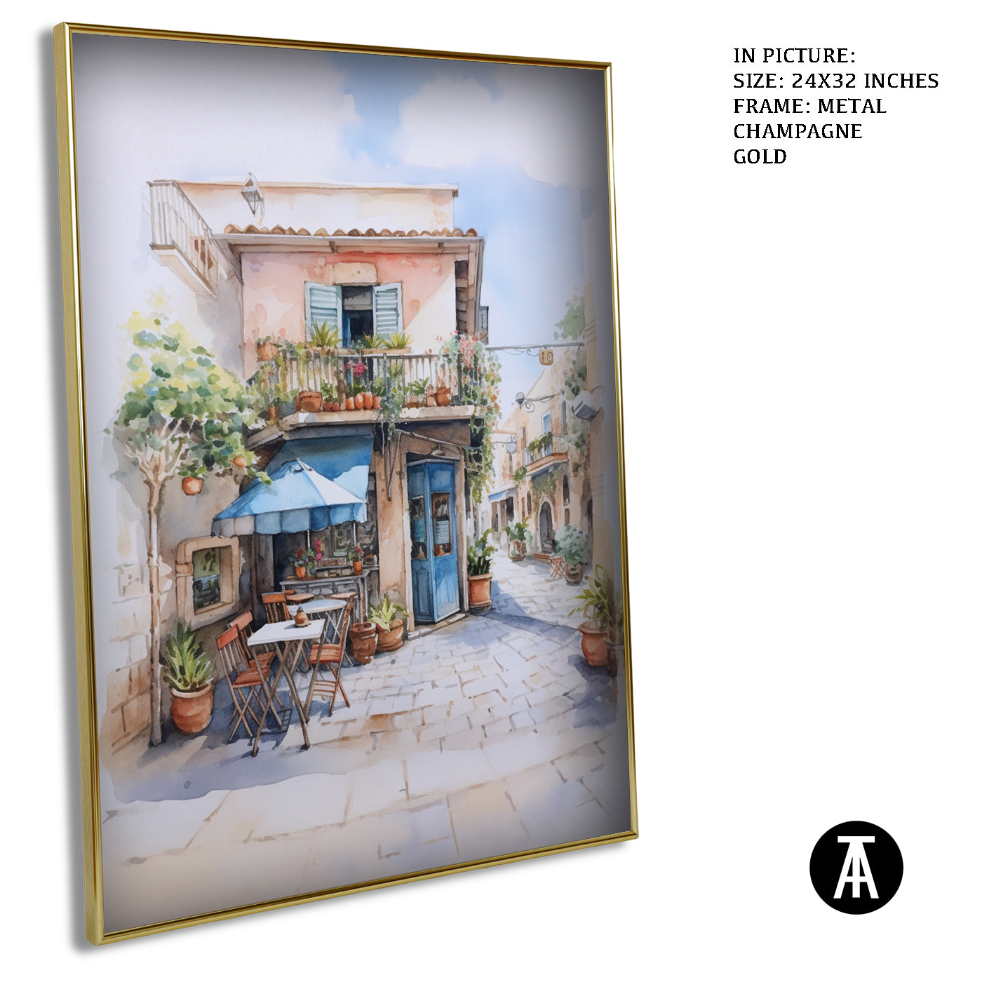 Artwork in Light Brown Frame