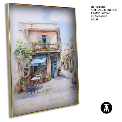 Artwork in Light Brown Frame