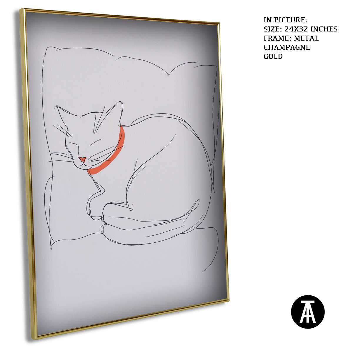 Artwork in Light Brown Frame