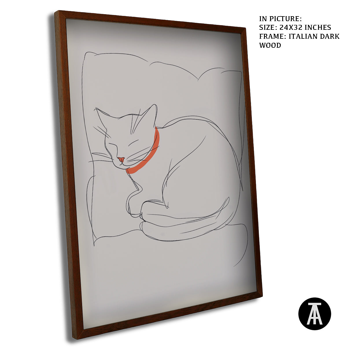 Artwork in Dark Wood Frame