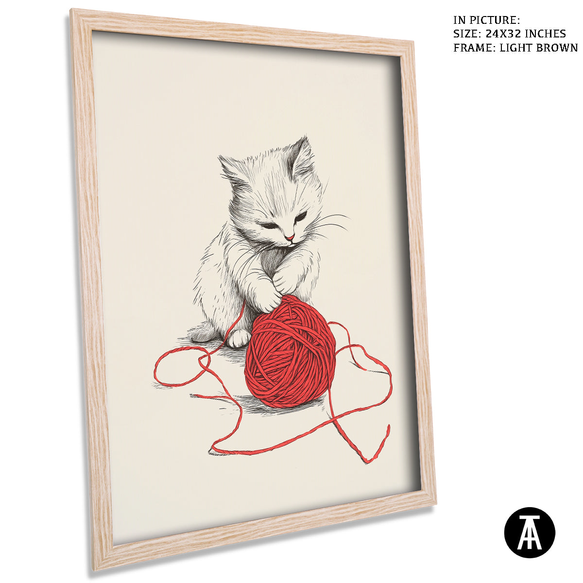 Artwork in Dark Brown Frame