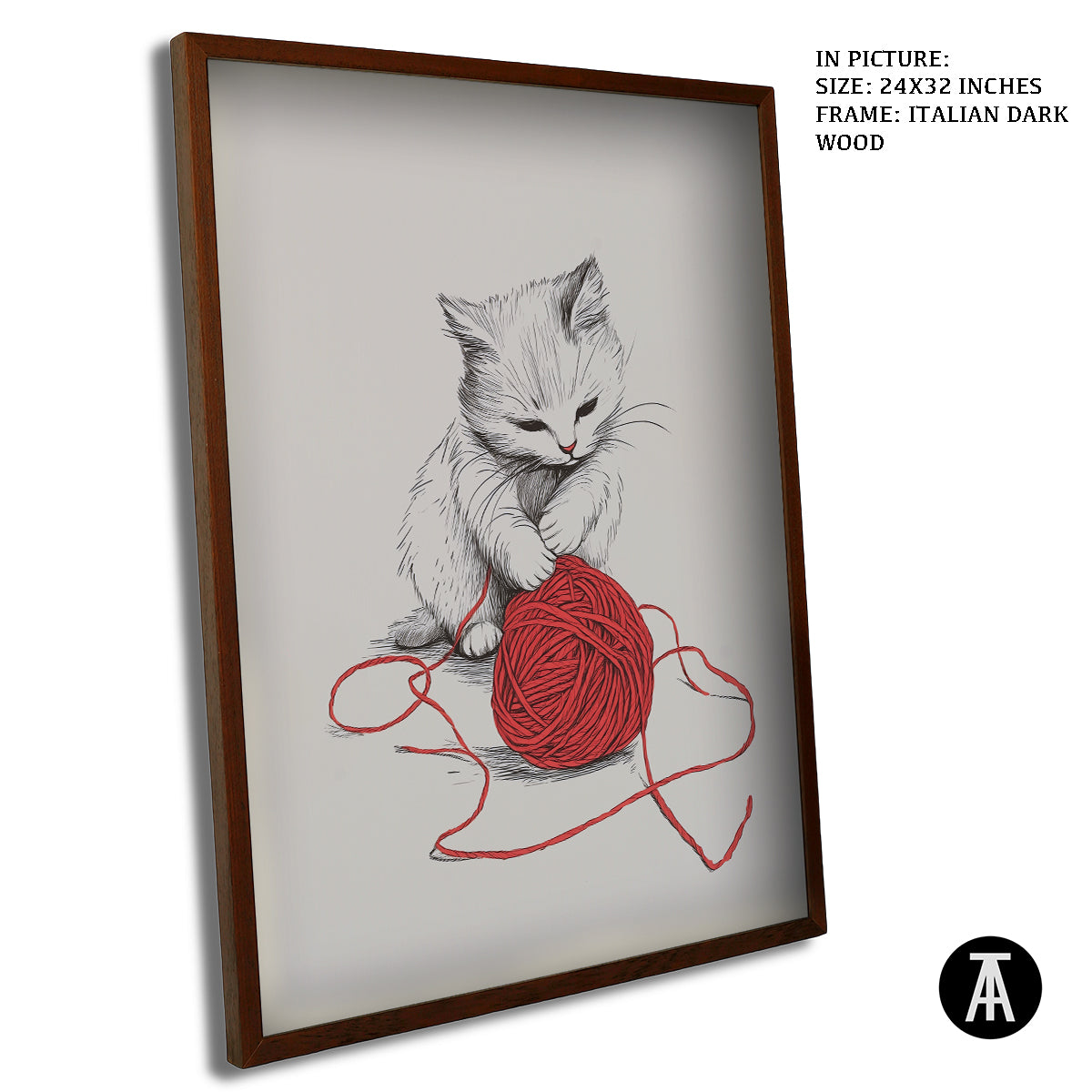 Artwork in Dark Wood Frame