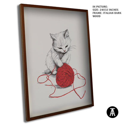 Artwork in Dark Wood Frame