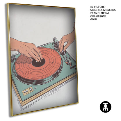 Artwork in Light Brown Frame