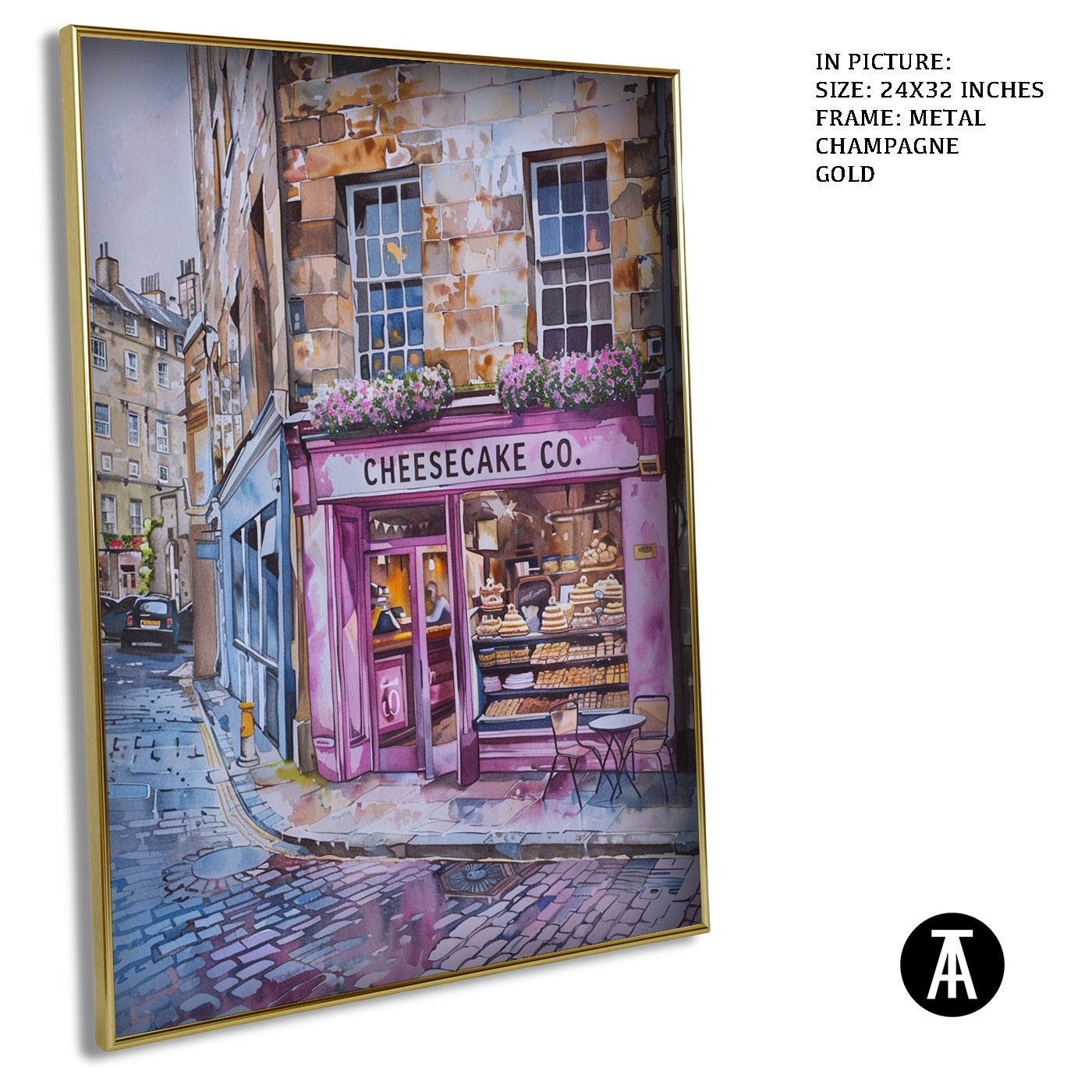 Artwork in Light Brown Frame