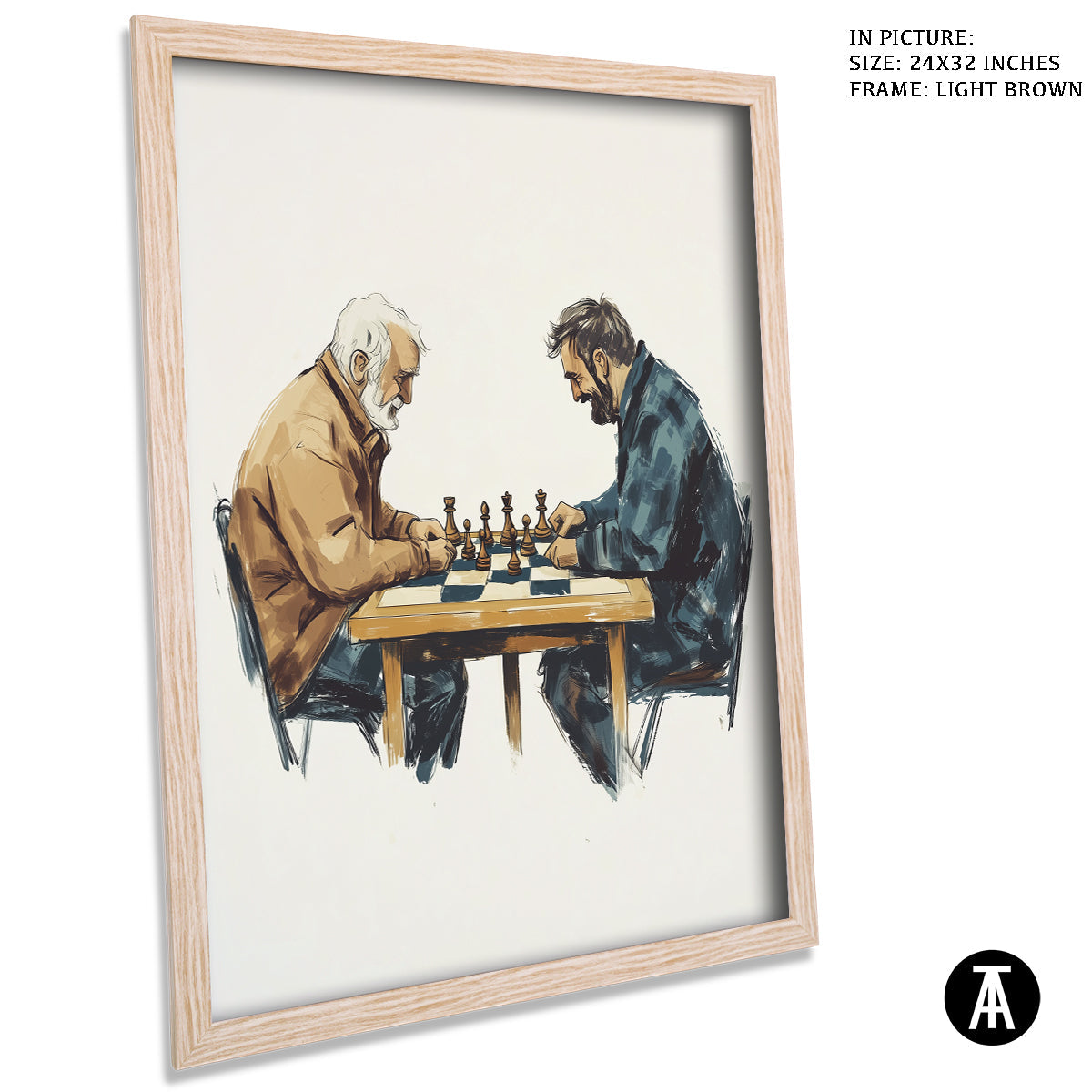 Artwork in Dark Brown Frame