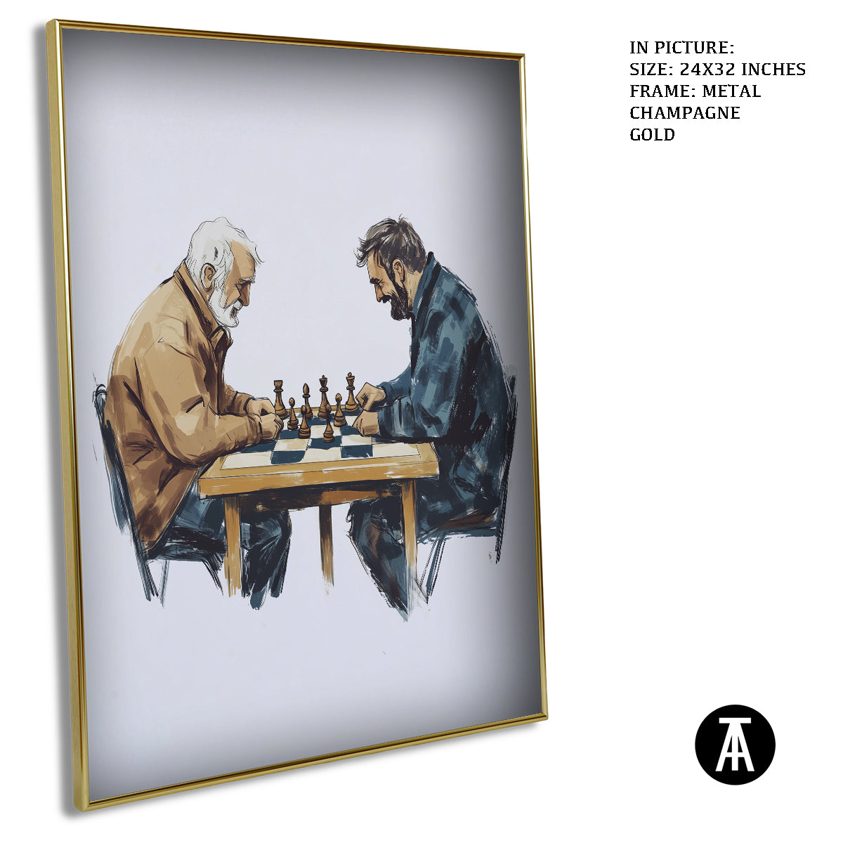 Artwork in Light Brown Frame