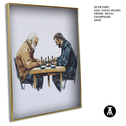 Artwork in Light Brown Frame