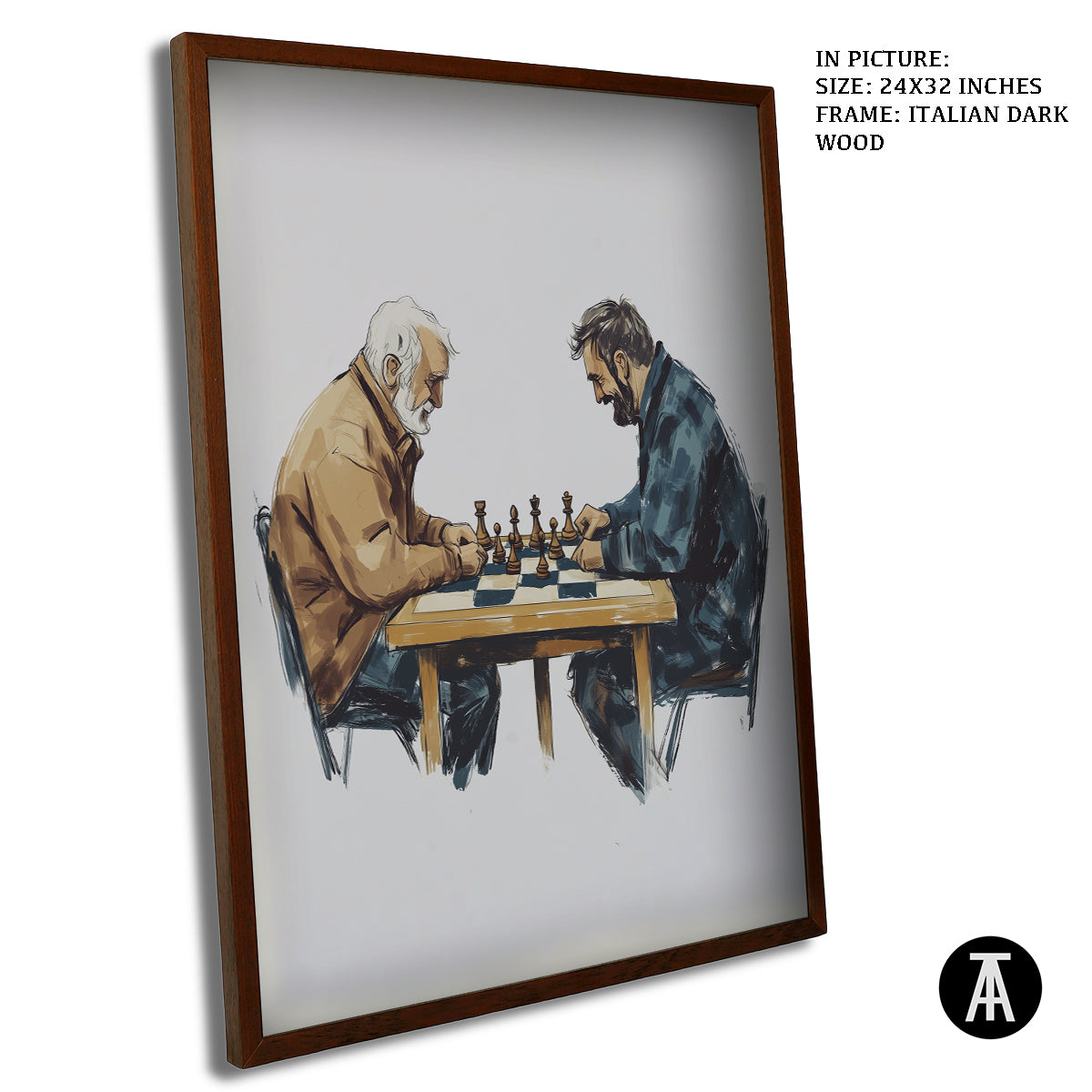 Artwork in Dark Wood Frame