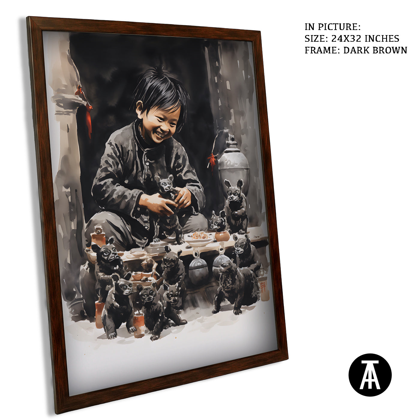 Artwork in Metal Champagne Gold Frame