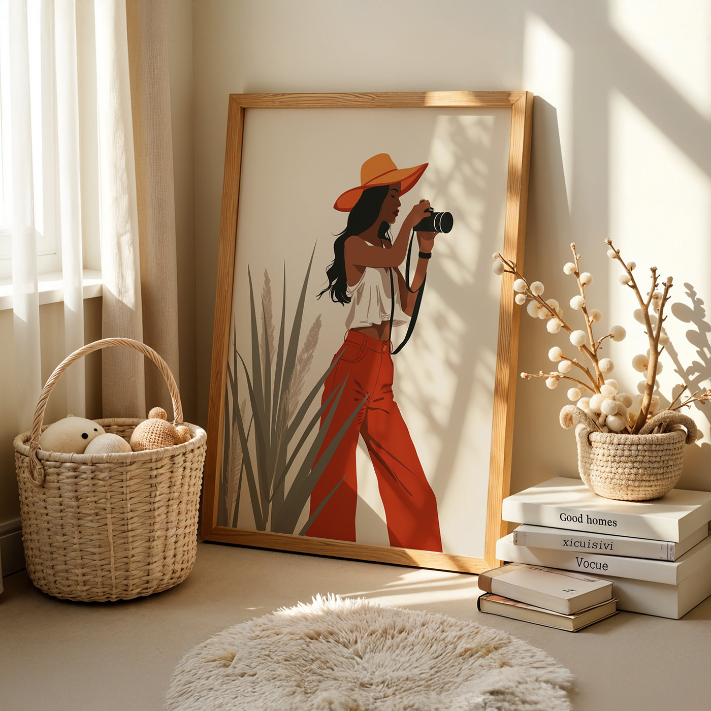Boho Art Painting in a Lifestyle Setting