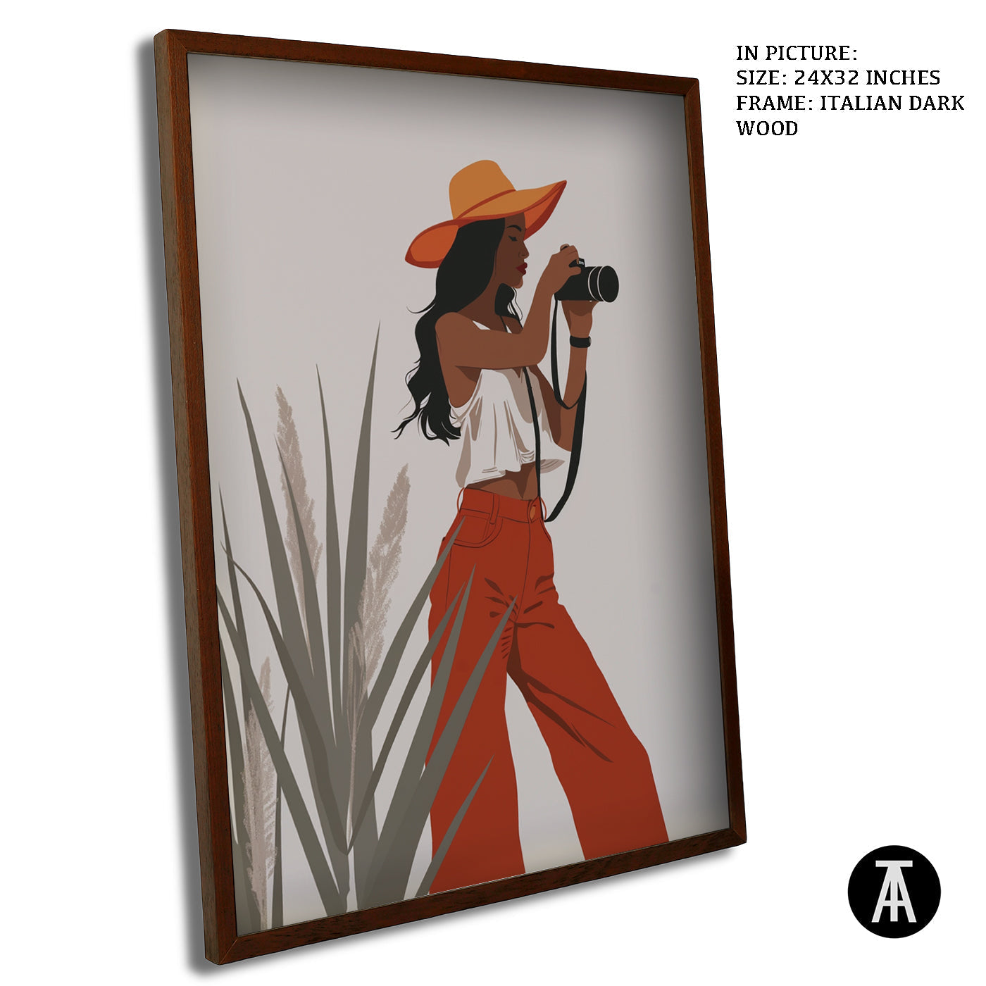 Artwork in Dark Wood Frame