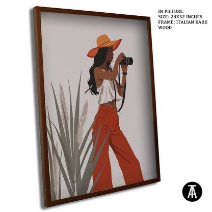 Artwork in Dark Wood Frame