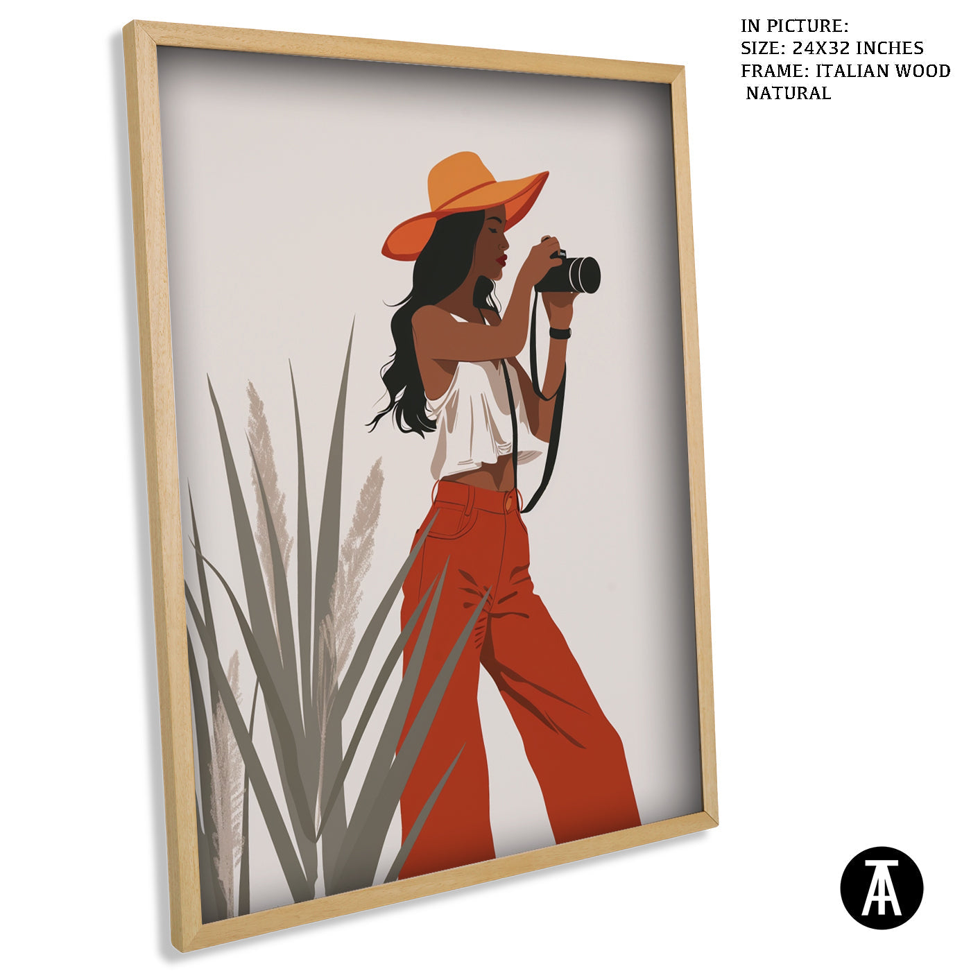 Artwork in Natural Wood Frame