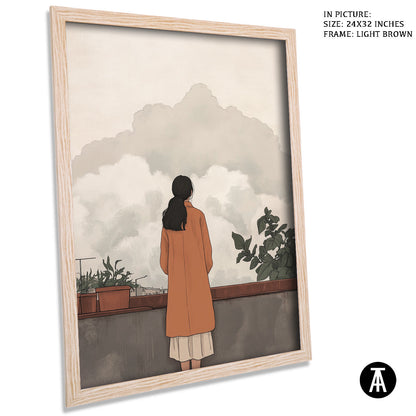 Artwork in Dark Brown Frame