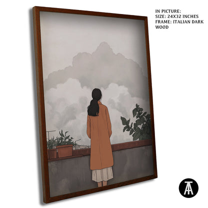 Artwork in Dark Wood Frame