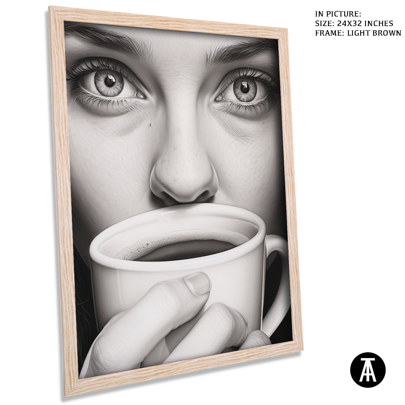 Artwork in Dark Brown Frame