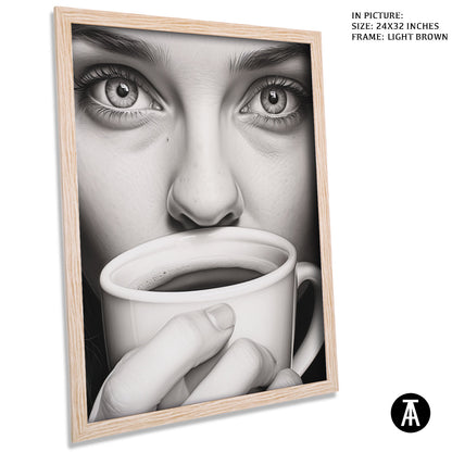 Artwork in Dark Brown Frame