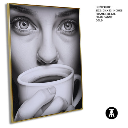 Artwork in Light Brown Frame