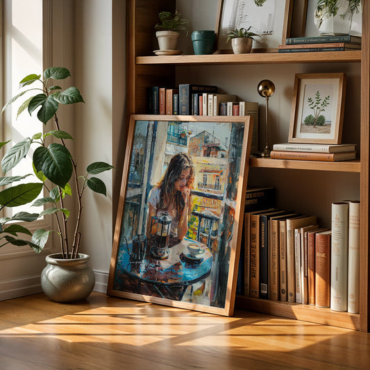 Cafe Art Painting in a Lifestyle Setting