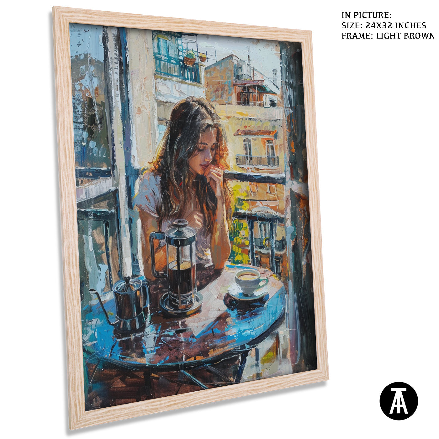 Artwork in Dark Brown Frame