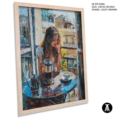 Artwork in Dark Brown Frame