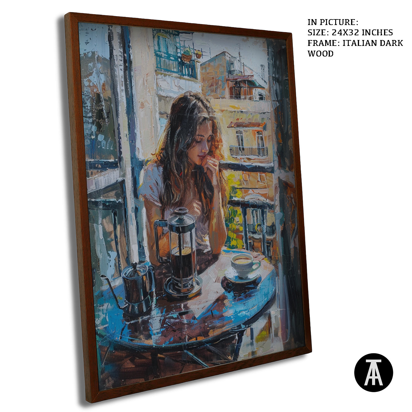 Artwork in Dark Wood Frame