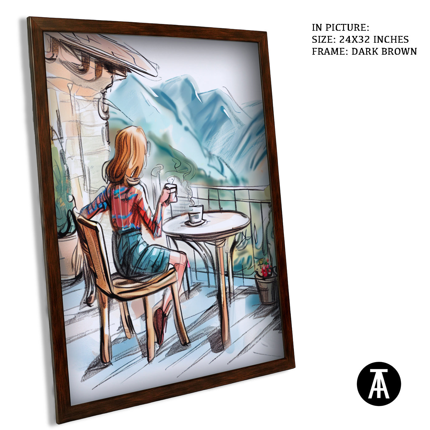 Artwork in Metal Champagne Gold Frame